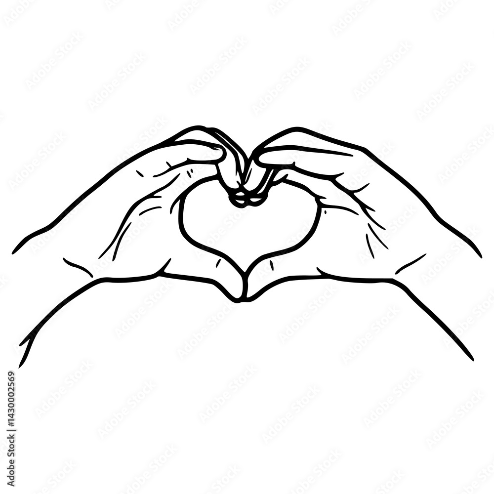 Obraz premium love symbol with hands vector