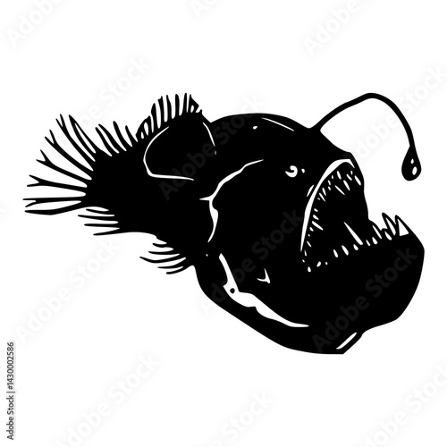 anglerfish deep sea predator vector