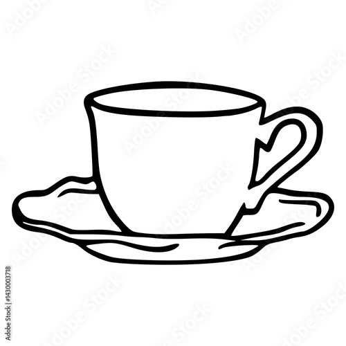 simple outline of coffee cup