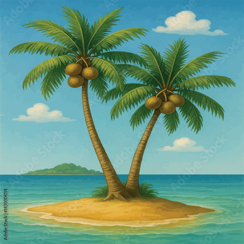tropical beach with coconat trees