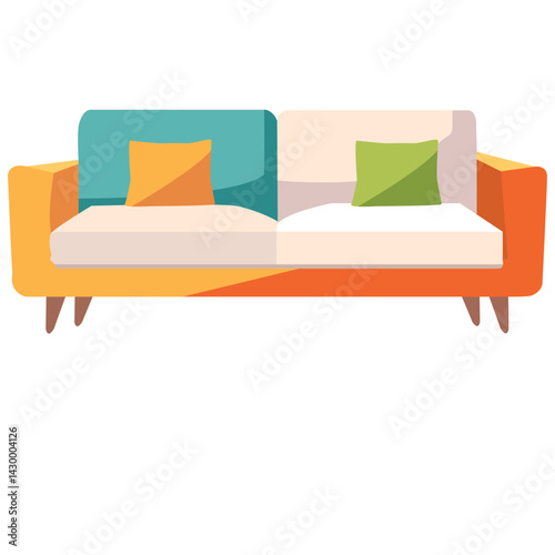 sofa and pillows vectors