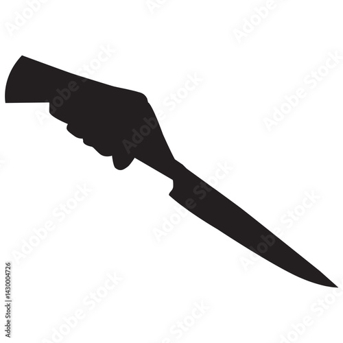 hand with knife silhouette