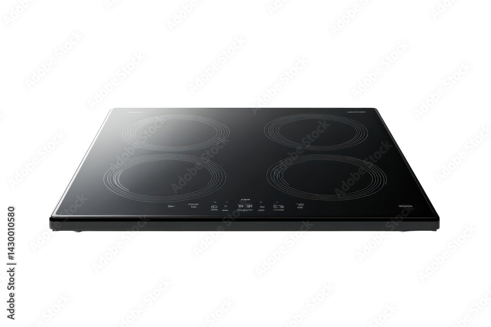 Fototapeta premium Sleek Modern Induction Cooktop Four Zones Elegant Design for Seamless Kitchen Modernization on transparent background