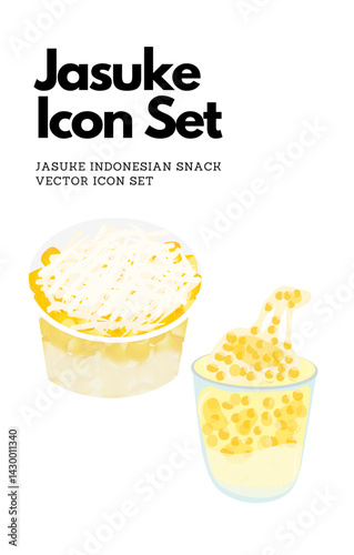 Jasuke indonesian snack logo vector Icon set