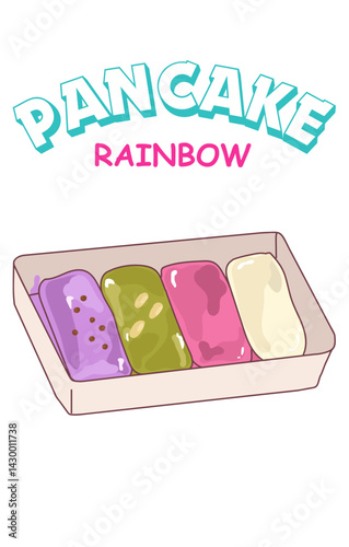 Rainbow pancake logo vector Icon set