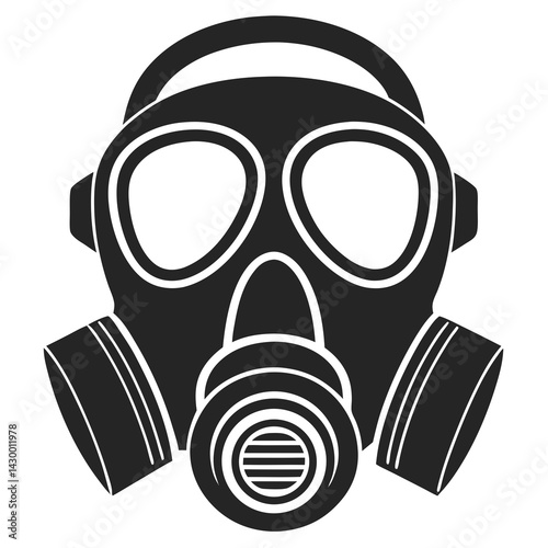 gas mask icon vector silhouette illustration isolated on white background