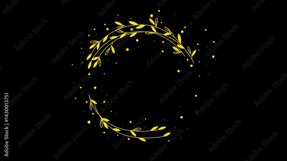 Wedding titles copy space for text animated flower, leaf wreath floral decoration Text Frame With alpha channel. Wedding titles copy space for text animated flower, leaf wreath floral decoration Text Frame With alpha channel.