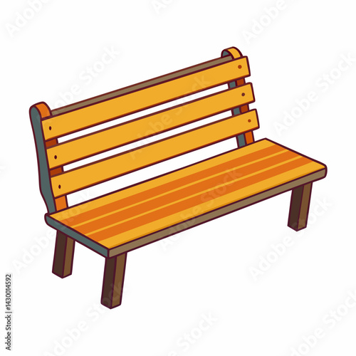 park bench isolated on white