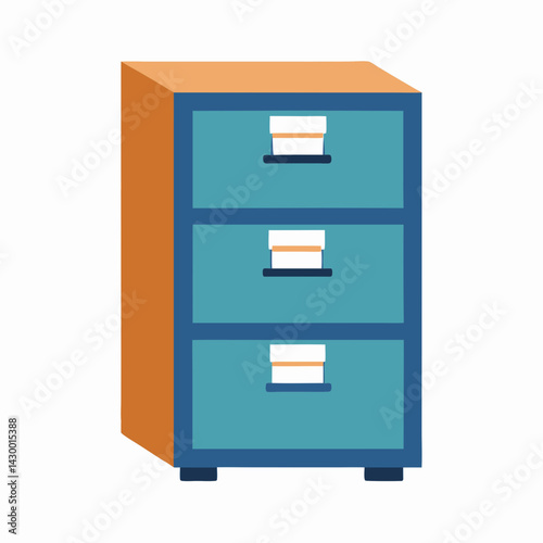 wooden cabinet with folders