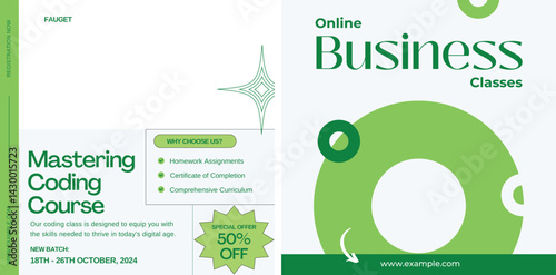 Online courses promotion for business growth and coding skills enhancement