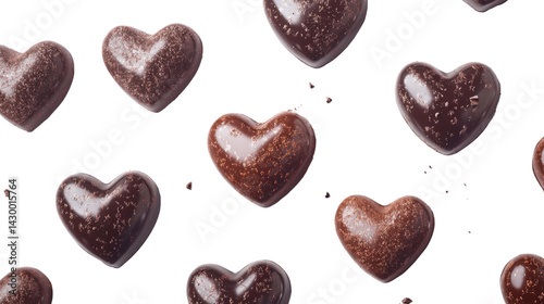 heart shaped chocolate isolated on white background 