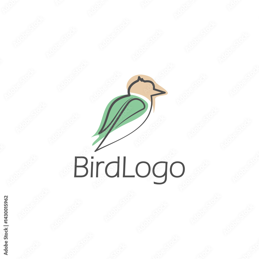 Green Bird Logo Nature, Freedom, Eco Concept Design Green Bird Logo Nature, Freedom, Eco Concept Design