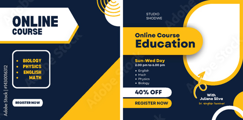 Engaging online course promo graphic for diverse subjects, attractive education
