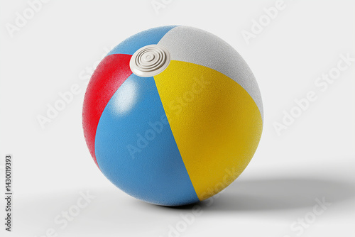 Colorful Beach Ball on Transparent Background