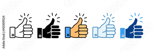 Thumbs Up  Icon Set Multiple Style Collection