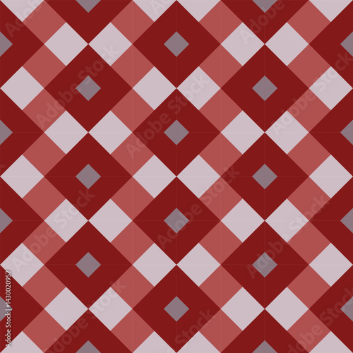 seamless pattern, geometric vector background design for fabric and decor red and white diagonal plaid cloth textile design Traditional tablecloths, picnic designs, napkin baskets, bath towels