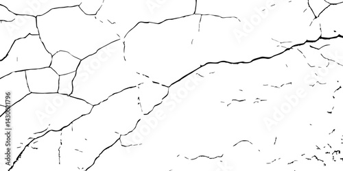 High-Resolution Vector Texture of Dry Cracked Earth with Transparent Background – Grunge Distressed Overlay Featuring Natural Split Lines and Soil Fractures	
