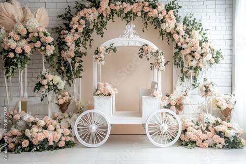 A beautiful and elegant decorative scene adorned with lovely flowers