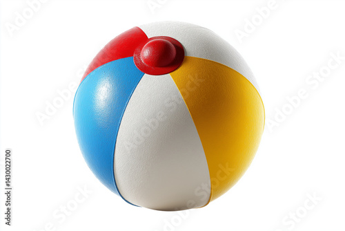 Colorful Beach Ball on Transparent Background