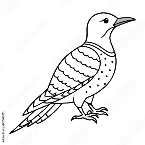 A drawing of a bird vector illustration on a white background