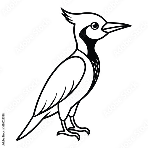 Bird coloring page vector illustration on a white background