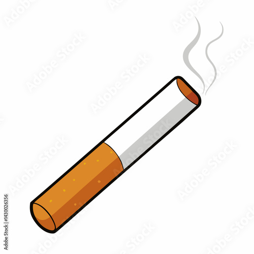 burning cigarette isolated on white