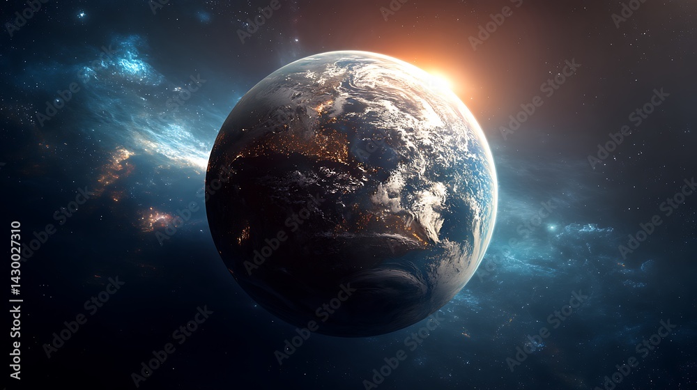 Fototapeta premium Stunning high-resolution view of planet Earth from outer space