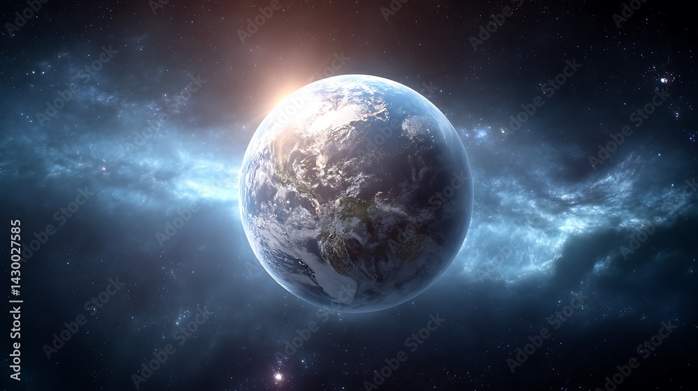 Fototapeta premium Stunning high-resolution view of planet Earth from outer space