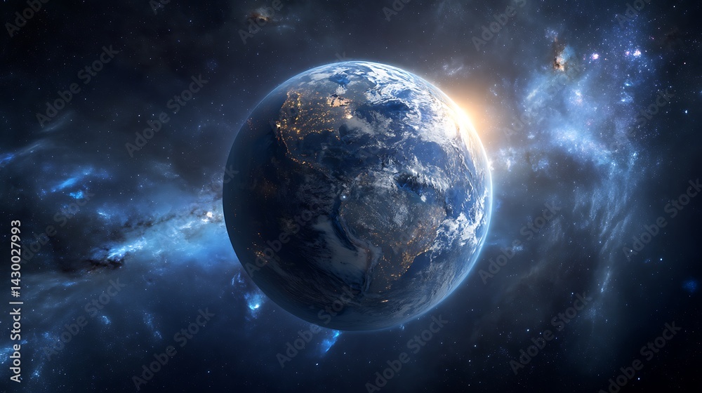 Fototapeta premium Stunning high-resolution view of planet Earth from outer space