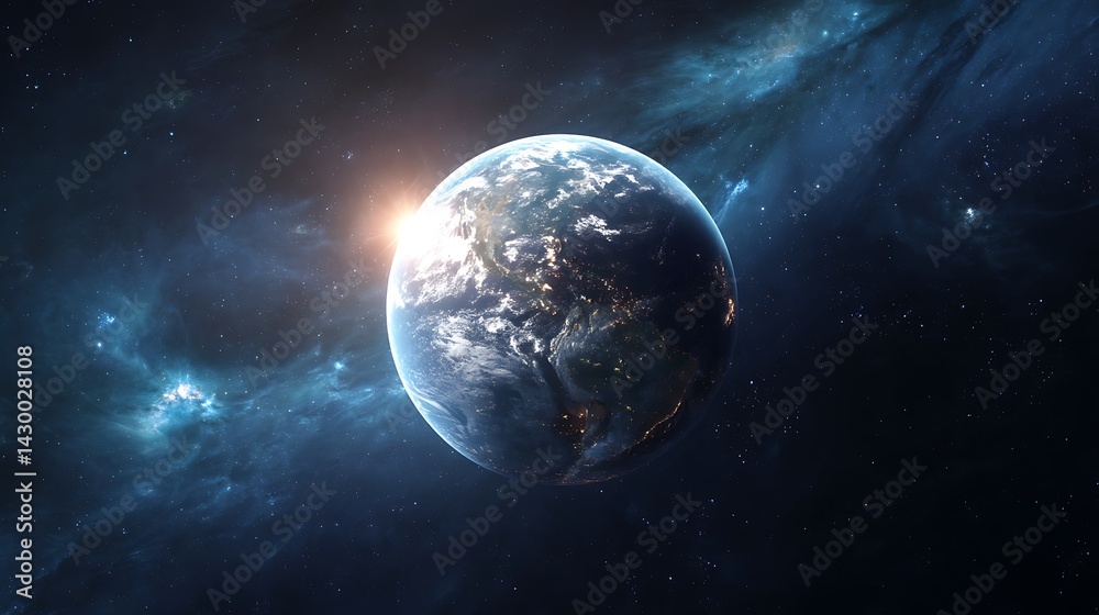 Naklejka premium Stunning high-resolution view of planet Earth from outer space