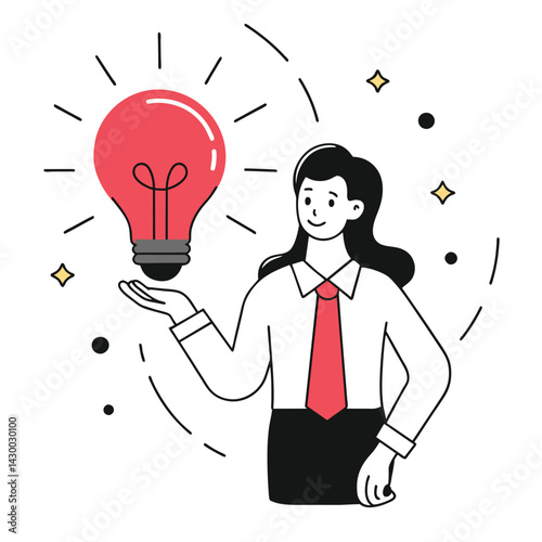  new idea business illustration of a woman 