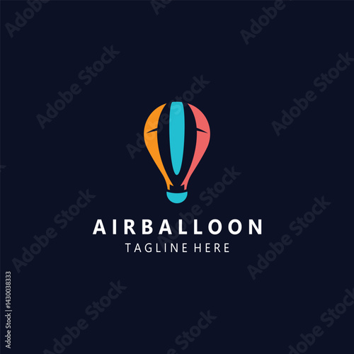 Air balloon logo creative design air transport symbol template simple illustration