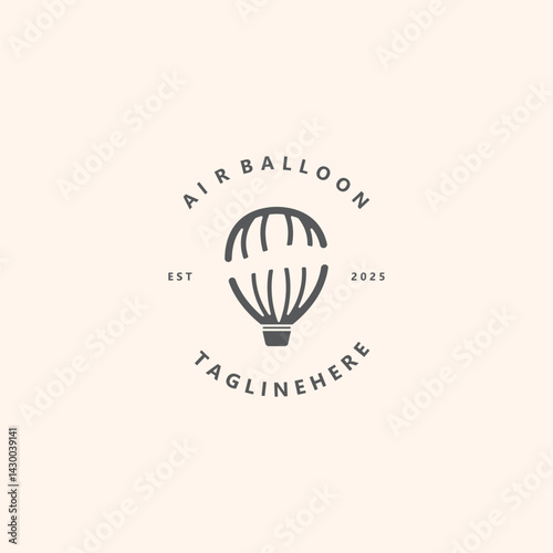 Air balloon logo creative design air transport symbol template simple illustration