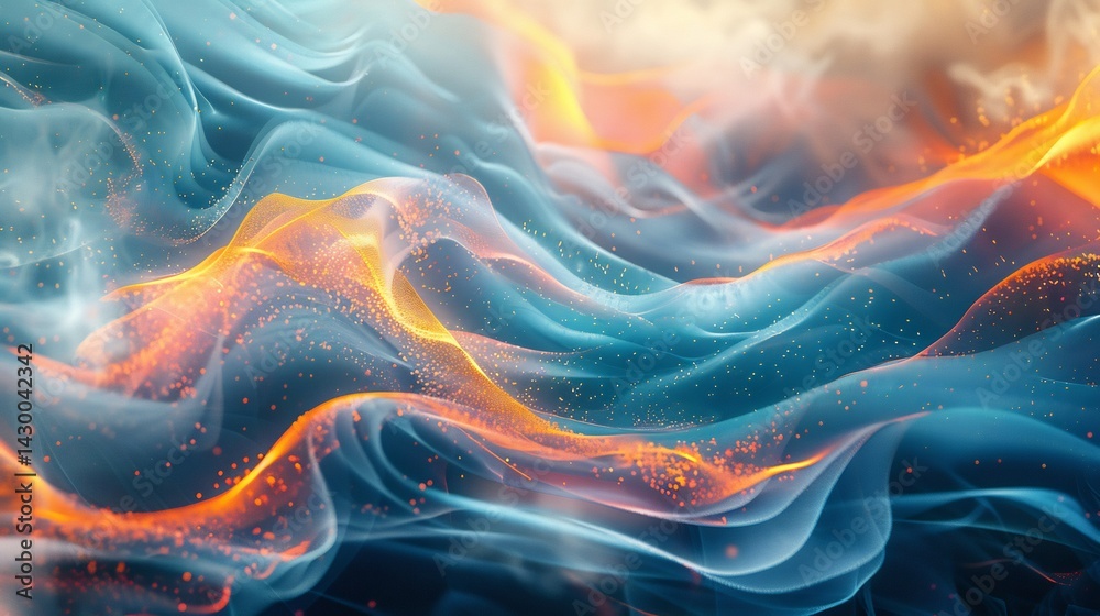 Fototapeta premium Dynamic AI Generated Abstract Motion Design digital surreal artwork deep learning texture color gradient surface futuristic organic pattern blending smooth wave cyber aesthetic cut out isolated