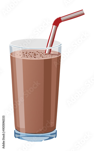 Chocolate Milk Drink - Vector Illustration