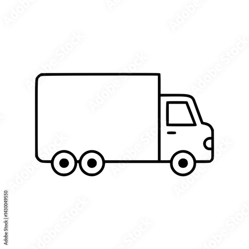 Outline of a delivery truck in a minimalist style  
