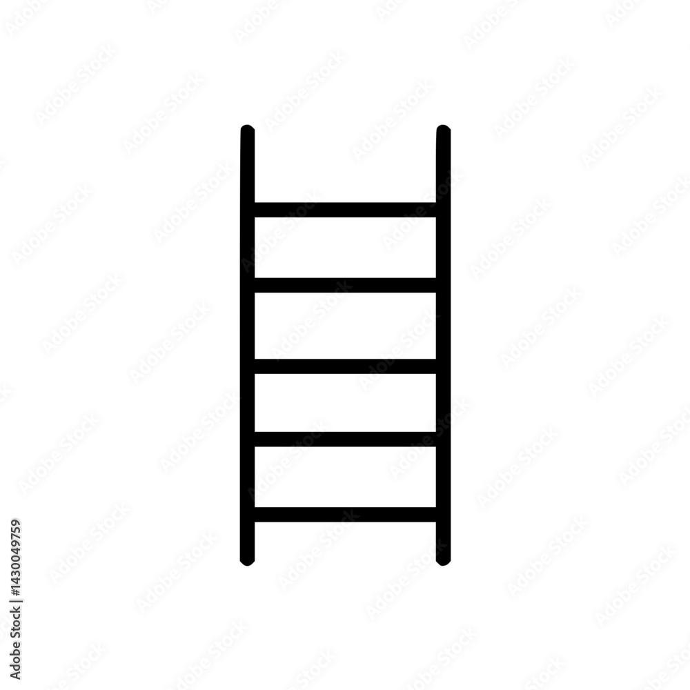 Outline icon of a ladder in minimalistic style Outline icon of a ladder in minimalistic style