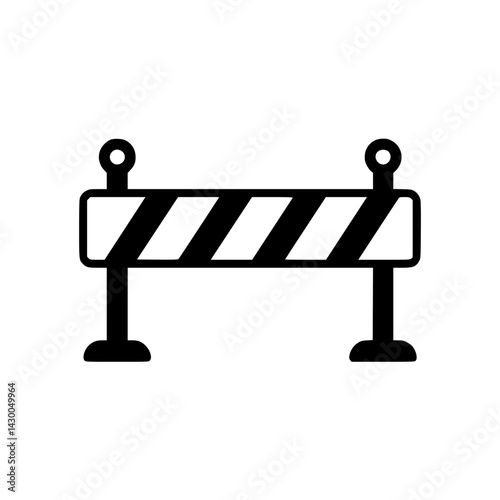 Construction Barrier Icon in Minimalist Style  