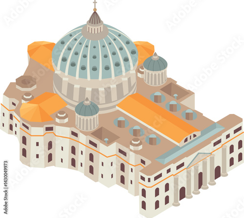 Sistine Chapel Vatican City Baroque Architecture Dome Building Art Historical Illustration