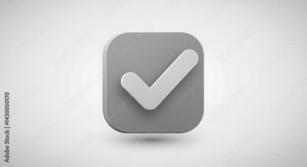 Check Mark in Gray Square Check Mark in Gray Square