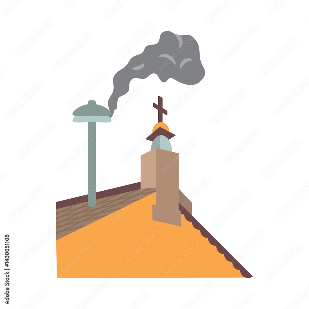 Conclave Vatican Architecture Smoke St Peters Basilica Illustration