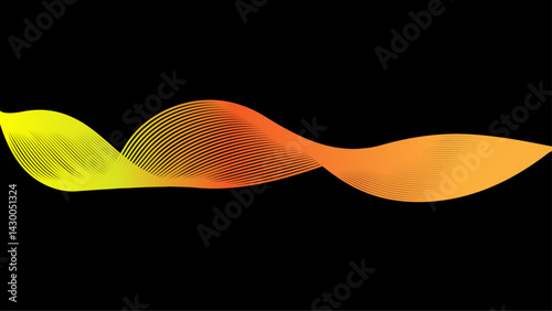 Yellow, Orang And Read Glowing Abstract  Vector Color Gradient wave Black  Background,