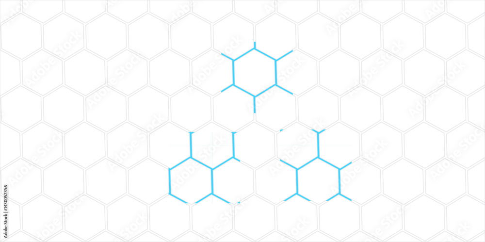 Fototapeta premium Abstract geometric blue background with hexagons in a seamless honeycomb pattern