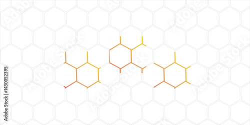 Abstract yellow honeycomb pattern with hexagonal cells forms a seamless vector design