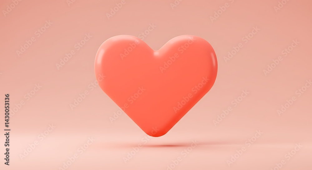 Heart Shape Peach Color Simple Background Heart Shape Peach Color Simple Background