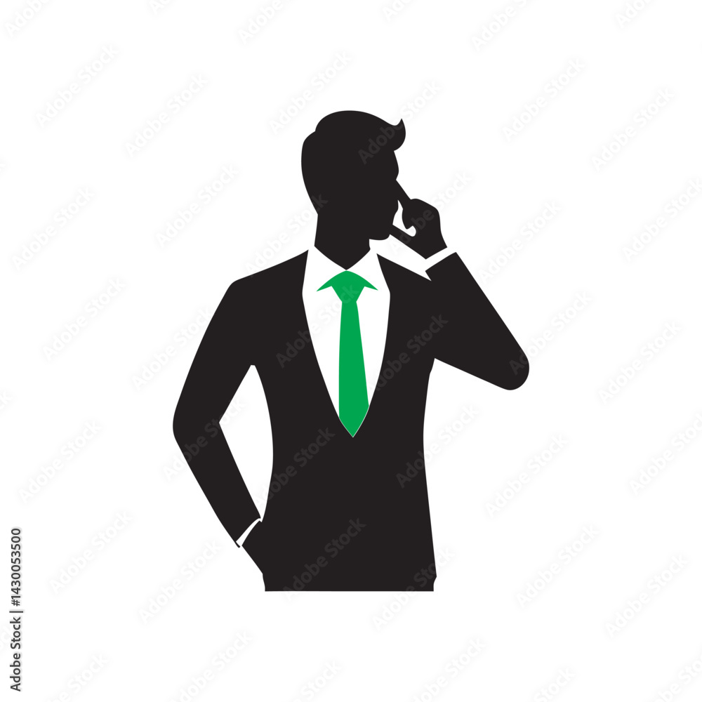 Silhouette of Businessperson Talking on Phone Professional Vector Icon Silhouette of Businessperson Talking on Phone Professional Vector Icon