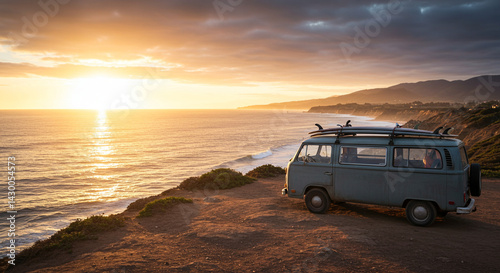 Peaceful van life ocean moment