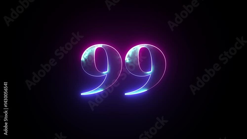 Abstract glowing neon number 