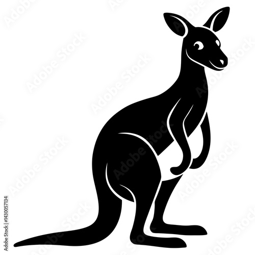Silhouette of a standing kangaroo vector art