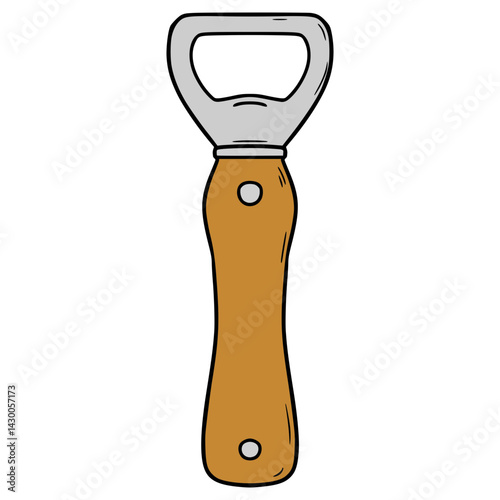 bottle opener illustration hand drawn isolated vector